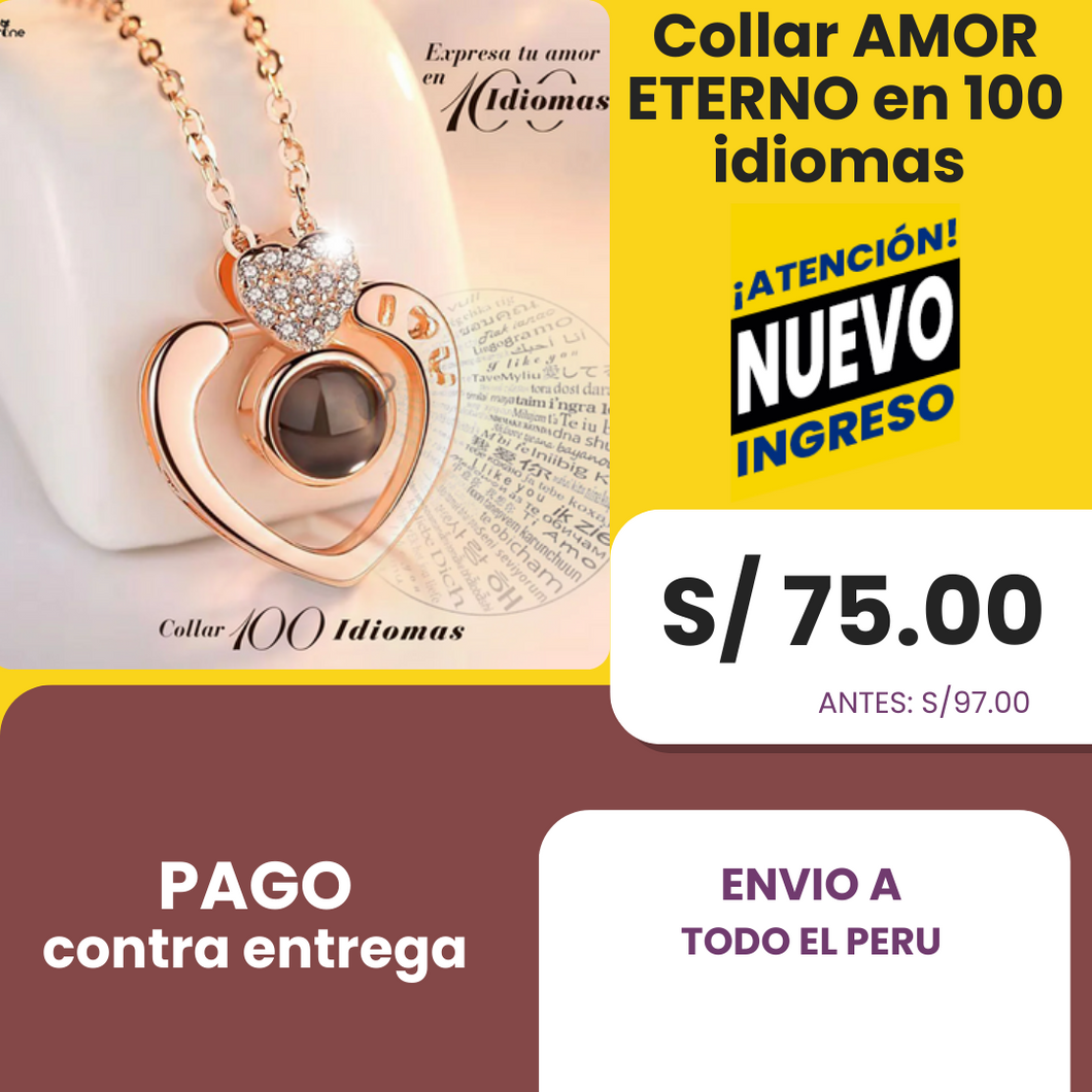 COLLAR AMOR ETERNO EN 100 IDIOMAS